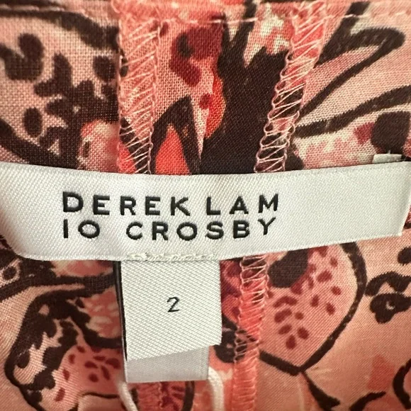 Derek Lam 10 Amelia Floral Gathered Mini Dress Size 2 - Picture 5 of 10